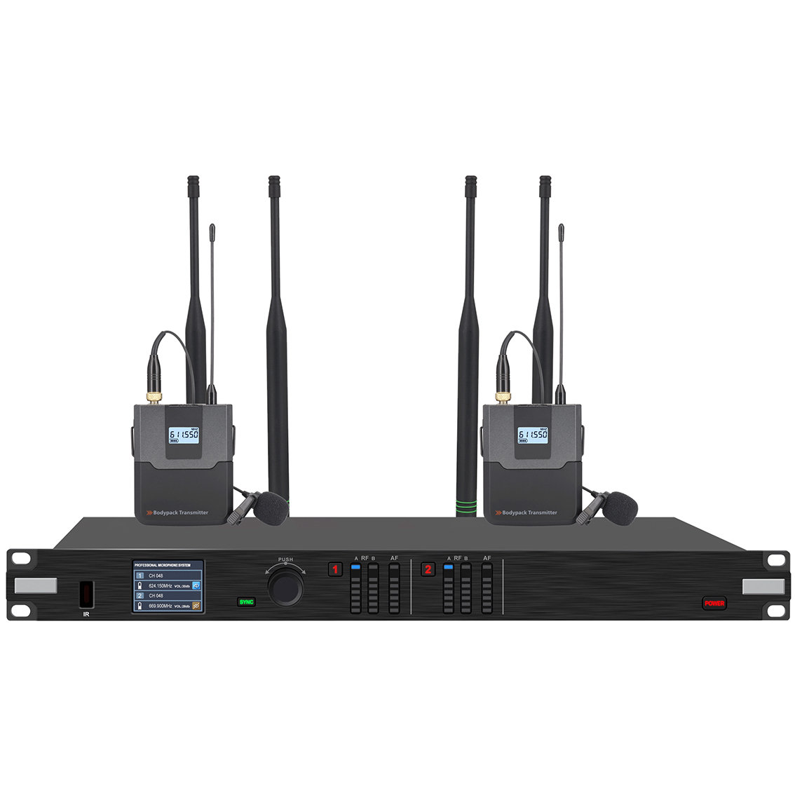 EES-T210双通道无线领夹话筒