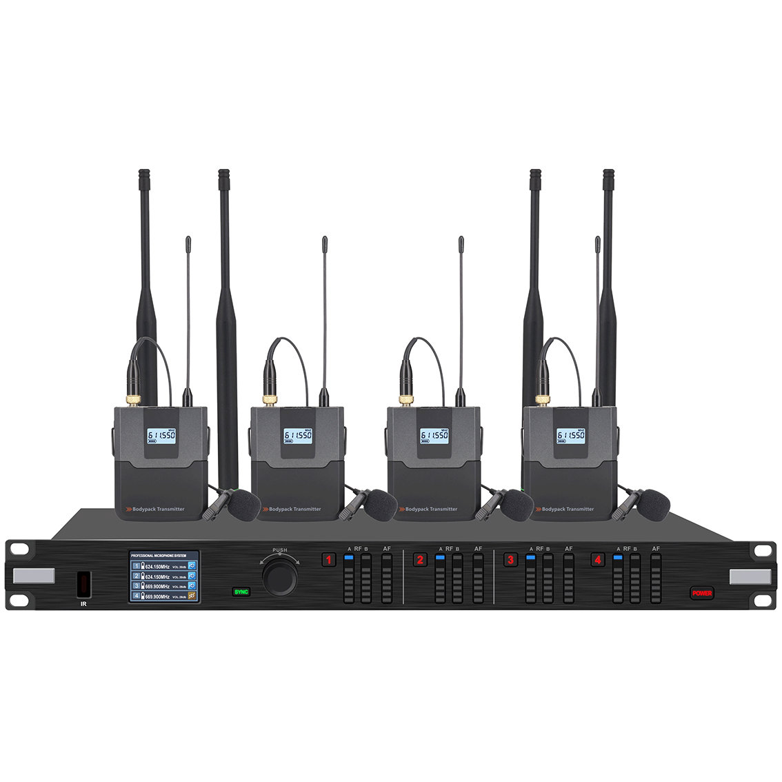 EES-T410四通道无线领夹话筒